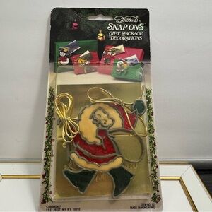 Vintage 1985 Stribbons Christmas Gift Package Decoration, Stained Glass Look